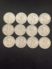 12 Walking liberty half dollars 90% Silver mixed dates