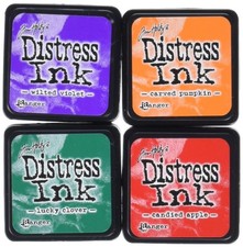 Kit 15 Distress Mini Ink Pads, 4 Pack, Multicolor, Crafting, Stamping, Scrapbook