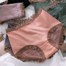 6Pcs Lot Womens High Waist Brief Panties Hipster Ladies Underwear Lingeries