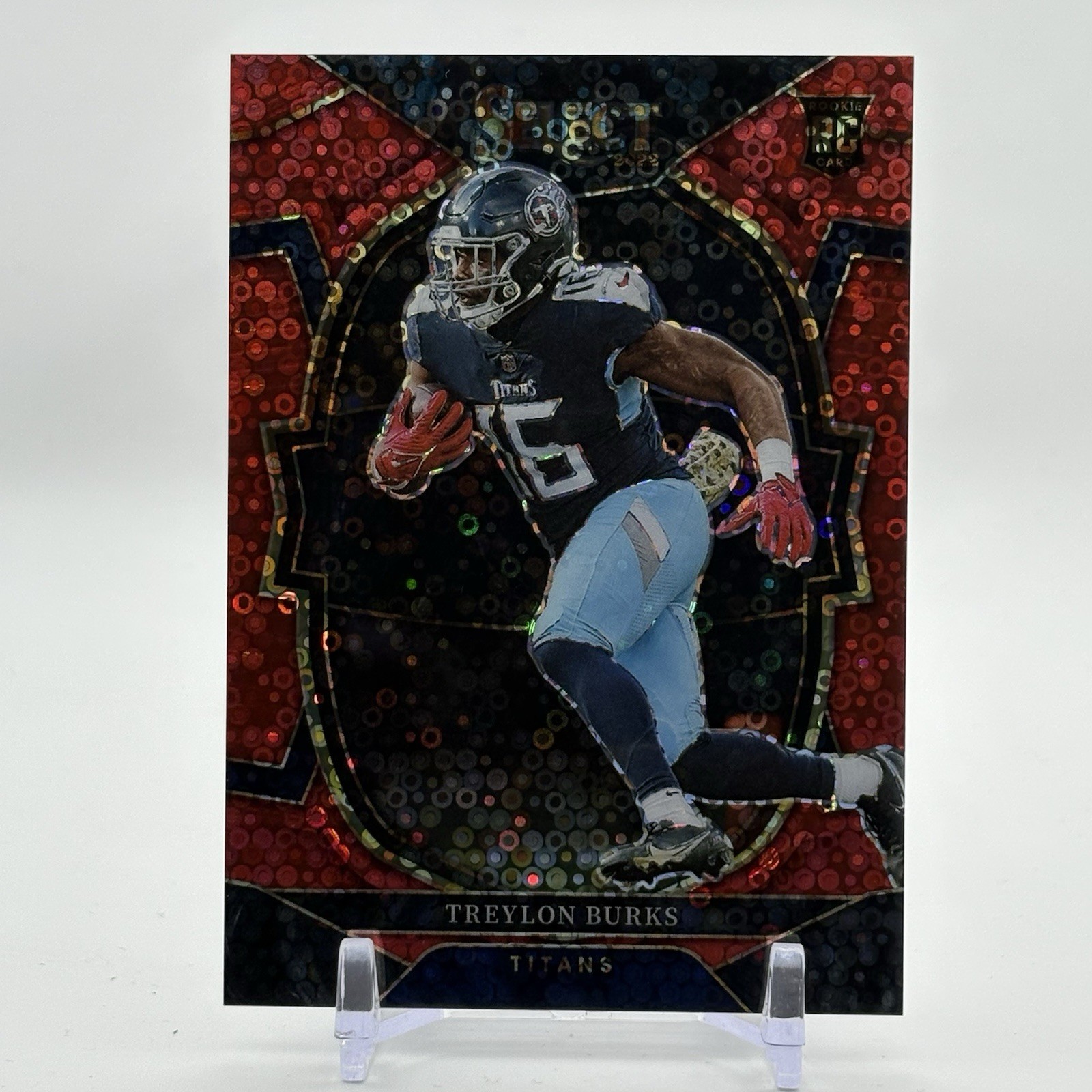 2022 Select Treylon Burks RC Concourse Red Disco Prizm SP #/49