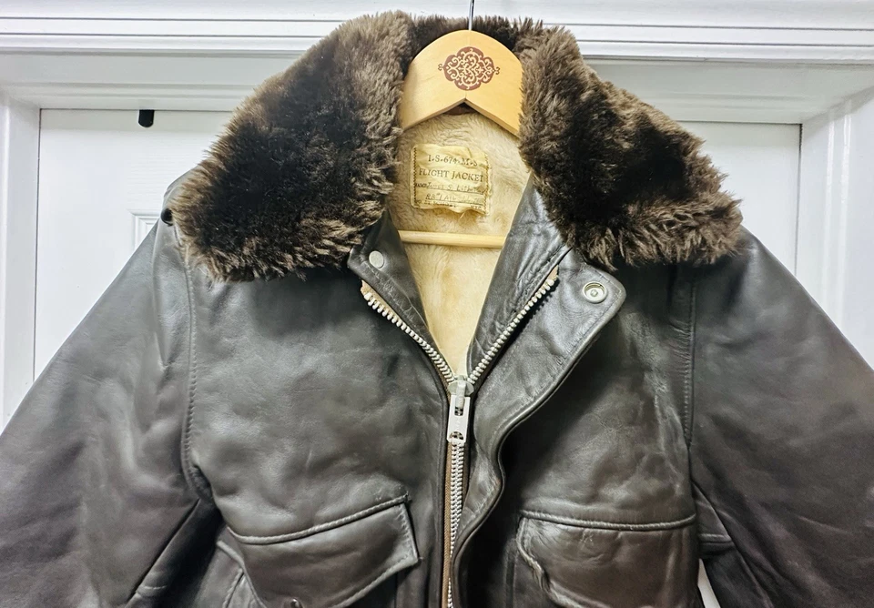 GENUINE VINTAGE 70s SCHOTT IS 674 MS LEATHER FLIGHT JACKET BROWN SIZE 40 (M-L) - Image 2 of 4