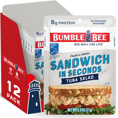 Tuna Salad Pouches Ready To Eat Wild Caught Gluten Free Snack Pack 12 Count