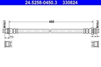 NEU - ATE 24.5258-0450.3 Bremsschlauch Passend FüR Nissan Opel Renault