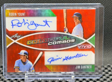 Robin Yount / Jim Gantner 2025 Leaf Vivid Colorful Combos Red Flood Auto #1/1