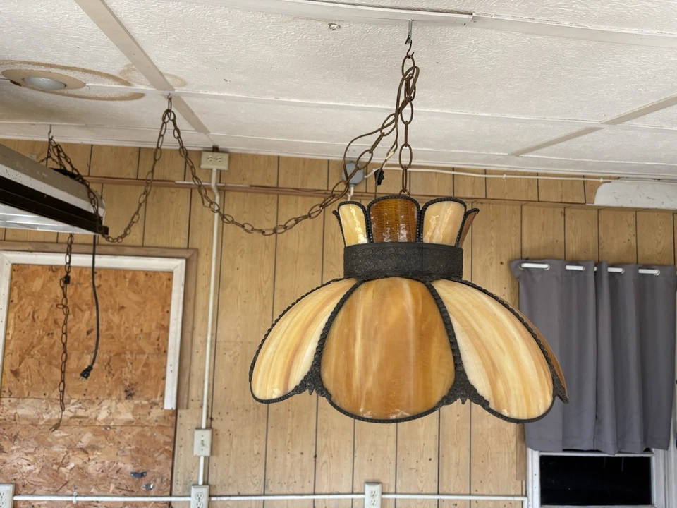 Lámpara de araña de vidrio Meyda Tiffany Annabelle Slag Foto 4 de 4