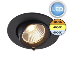 Image of Saxby Lighting - Axial CCT - 108291 - LED Black Clear Recessed Ceiling Downlight