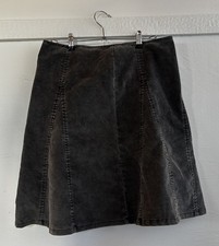 Vintage Gap A Line Corduroy Cord Skirt Gray Womens Stretch Cotton Pull On