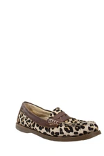 Sperry Womens Round Toe Rubber Sole Calf Hair Slip-On Shoes Animal Print Size 7