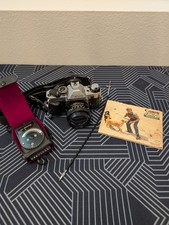 Canon AE-1 Program FILM Camera SLR w/ 50mm f/1.8 FD Lens 35mm - includes extras 