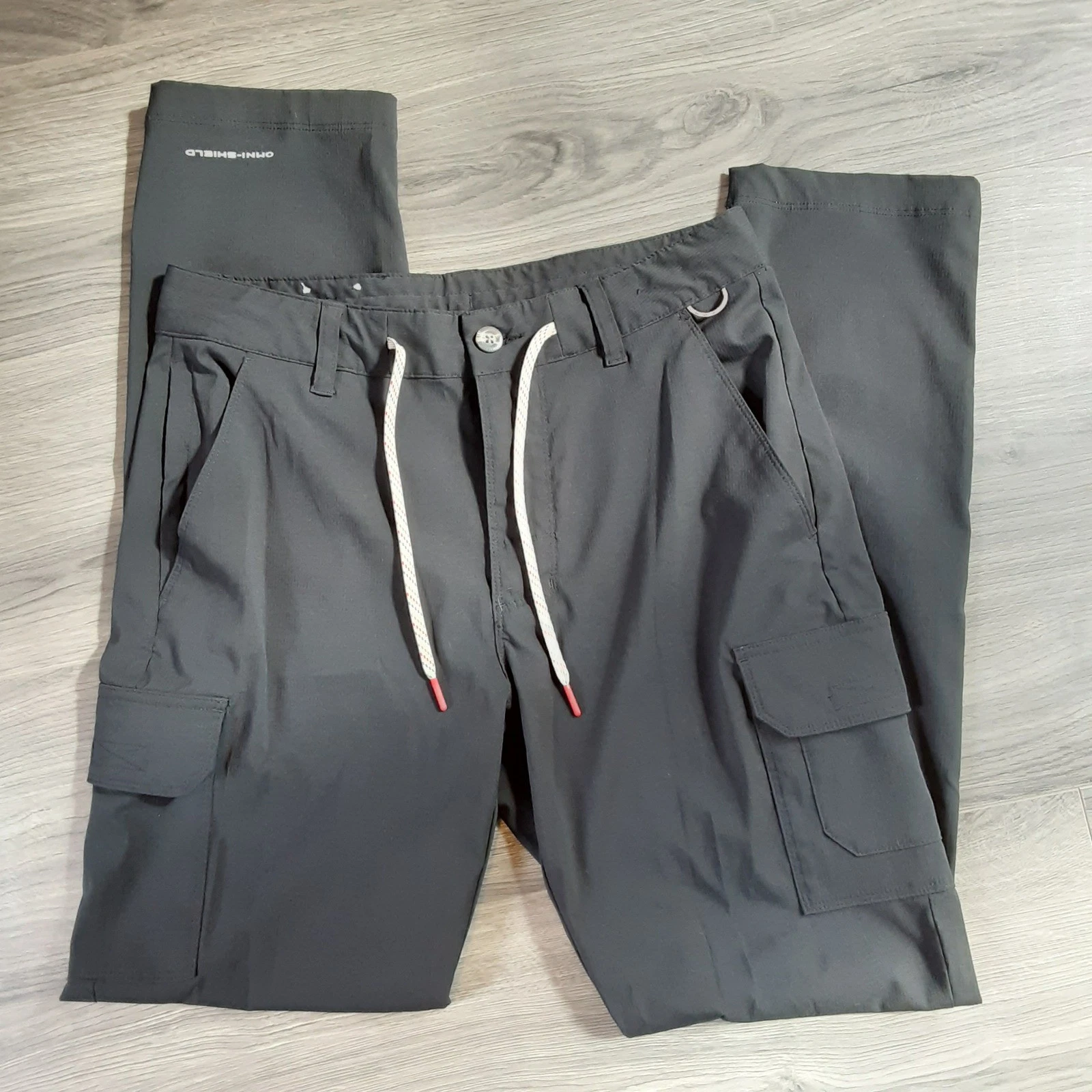 Columbia Omni-Shield Mens Gray Ripstop Cargo Hiking Pants Techwear 30x32(30x31)