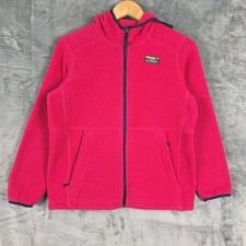 LL Bean Jacket Girls Large 14-16 Pink Full Zip Heritage Mountain Classic Fleece