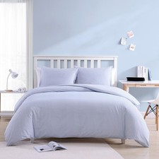 - King Duvet Cover Set, Cotton Reversible Bedding with Matching Sham s , Casu...