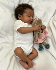 18" Reborn Baby Doll Full Body Silicone Black Boy Realistic Newborn Toy