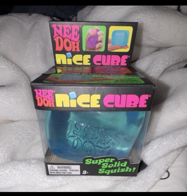 Brand New  Schylling NeeDoh Nice Cube Squeeze Ball Super Solid Squish Blue 3in