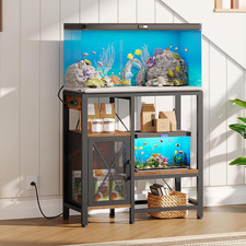 20-37 Gallon Fish Tank Stand, Aquarium Stand with Power Outlet and Storage Cabin