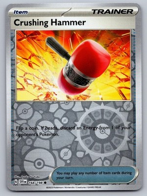 Crushing Hammer 168/198 Common Scarlet & Violet Pokemon Reverse Holo Near Mint