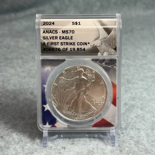 2024 US Silver Eagle $1 ANACS MS70 First Strike Coin