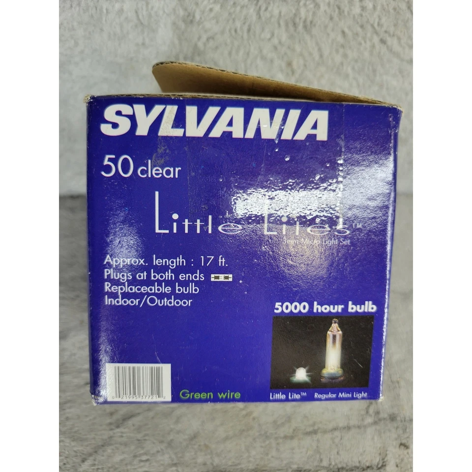 Mini luces transparentes Sylvania Little Lites 50 unidades cable verde interior exterior 17 pies Foto 2 de 4