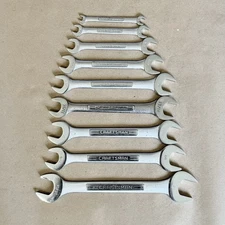 Vintage Craftsman Double Open End Wrench Set 1/4” to 1” USA Nice Condition