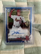 2021 Bowman Draft - Chrome Draft Pick Autographs Zane Mills #CDA-ZM Blue...