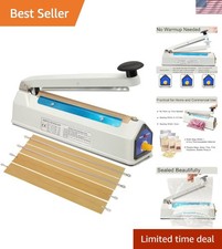 Impulse Sealer 8 Inch 5mm Sealing Heat Sealer for Plastic Bags, Iron Metal Sh...