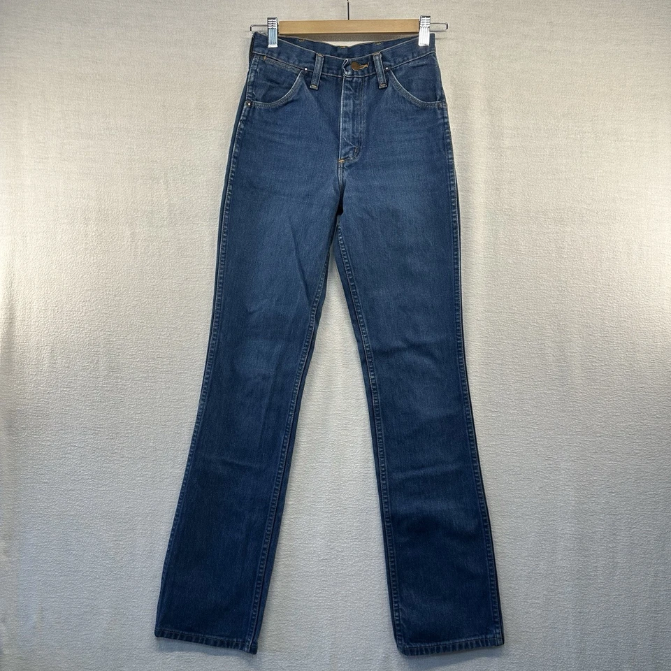 Jeans Wrangler de Colección Años 70 Para Hombres 27x34 RARO 410SNVR Calce Ajustado Western EE. UU. Vaquero Usado en Excelente Condición Foto 2 de 4
