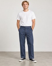 Vintage Dickies Work Pants Mens 30x28 Navy Blue Straight Leg Chino