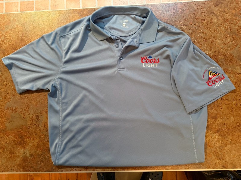 Clique Coors Light Maryland Polo Shirt Blue XLTG Embroidered Logo Button Men's
