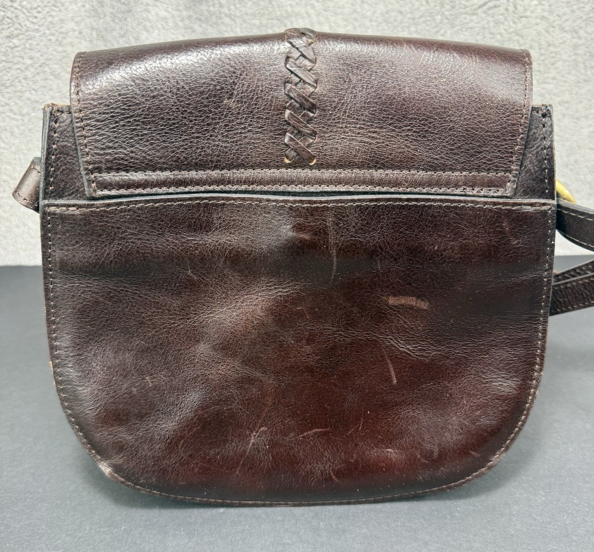 Patricia Nash Blyton Saddle Bag Crossbody Chocolate Brown Leather View 4