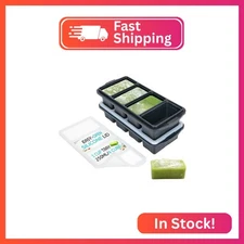 XOMOO Silicone Freezer Tray With Lid - Soup Freezer Container molds - Large Ice 