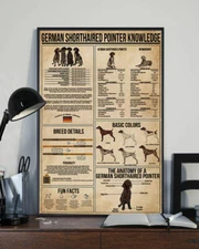 German Shorthaired Pointer Knowledge Home Decor Wall Art Dog Poster