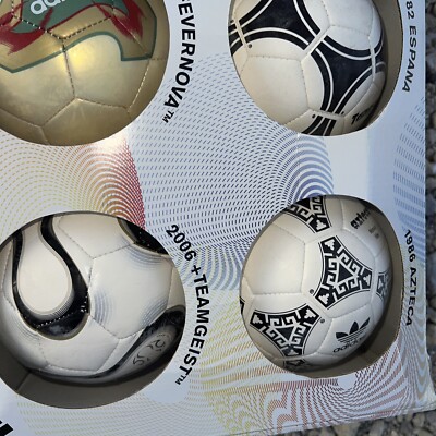 Adidas World Cup Mini Match Ball Boxed Set 10 Ball 1970-2006 Dusty