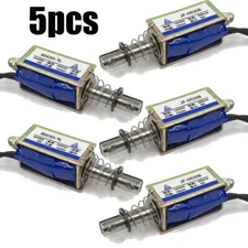 5Pcs Micro DC Solenoid Valve Electromagnet DC 12V Spring Push-Pull Through Type