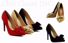 Womens High Heel Stiletto Classic Pump Bow Party Cocktail Evening Dress Shoes