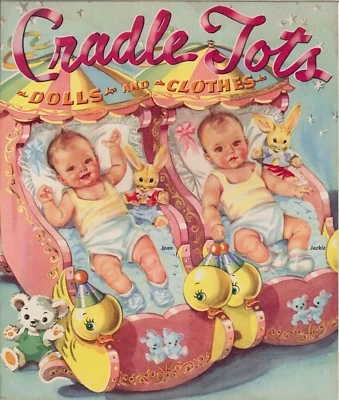 VINTG UNCUT 1940s Cradle Tots PAPER DOLL LASER REPRODUCTION~LO PR~NO,1 FREE S&H