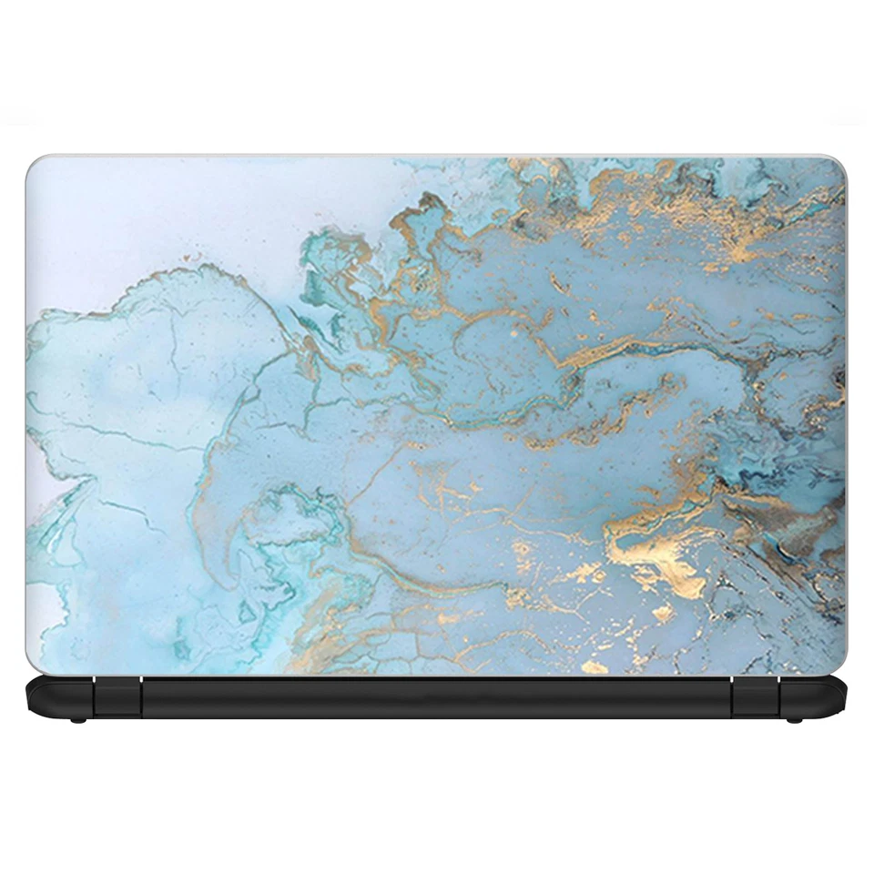 Recubrimiento universal para computadora portátil de 13 pulgadas - azul verdoso dorado blanco mármol granito Foto 2 de 4
