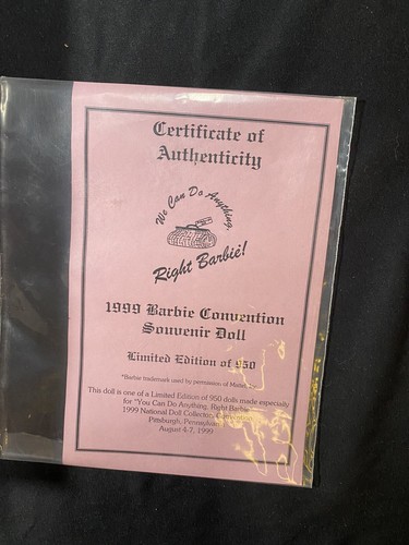 WIR KÖNNEN ALLES TUN, RICHTIG 1999 NATIONALE BARBIE CONVENTION PUPPE MATTEL NRFB - Bild 7 von 7