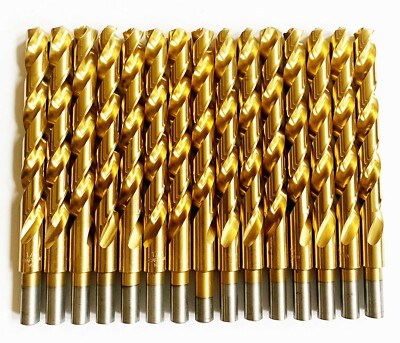 15 CRAFTSMAN TITANIUM 1/2'' HIGH SPEED STEEL DRILL BITS SPLIT POINT METAL GOLD