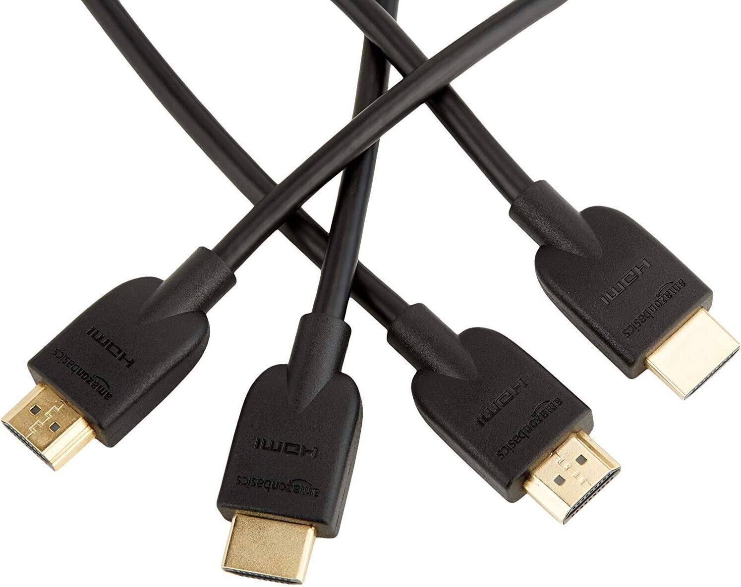 Basics 3-Pack HDMI to HDMI Cable, 18Gbps High-Speed, 4K@60Hz, 2160p,  Ethernet Ready, 3 Feet, Black