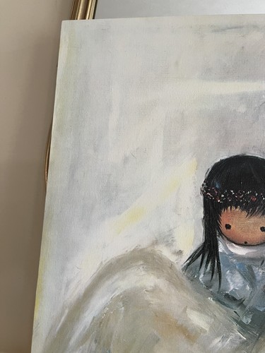 VTG Degrazia Navajo Mother & Child On Cavas 24” By 24” Estate Painting - Picture 6 of 14