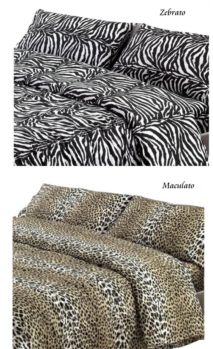 Completo lenzuola Leopardato in flanella Matrimoniale W101