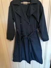 Women Jigsaw Macintosh Mac Coat Navy Size Is 12uk/40 Eu