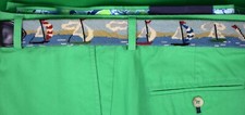 "Hand Needlepoint Sailboats Motif Belt" Sz 36