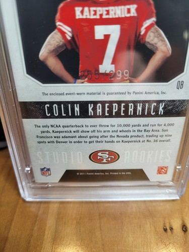 2011 Rookies & Stars Studio Materials /299 Colin Kaepernick Rookie RC PSA 9 - 第 3/3 張圖片
