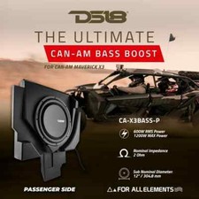 DS18 Can-Am Maverick X3 12" Under Seat Loaded Subwoofer Passenger Side Enclosure