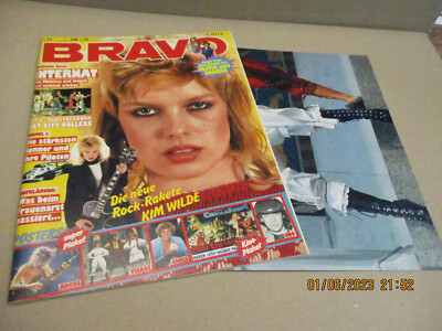Bravo # 25 /1981 Riesenposter  Angus Young/Visage  Prinz Eisenherz Rose Tattoo
