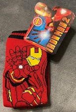 One Pair Iron Man 2 Slipper Socks w/ Gripper Sole One Size Fits Most Marvel New