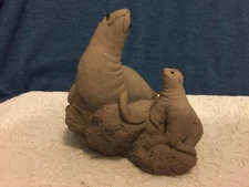 1997 Mr Sandman Real Sand Sculpture Seal lions Canada