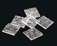 Clear Granite Border Rectangles | Hand Cut Mosaic Glass Tile Shapes | 96 coe