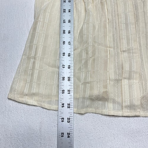 Kenneth Cole Reaction Womens Top sz 4 Ivory Short Sleeve Button Up Pleated New - Picture 5 of 24